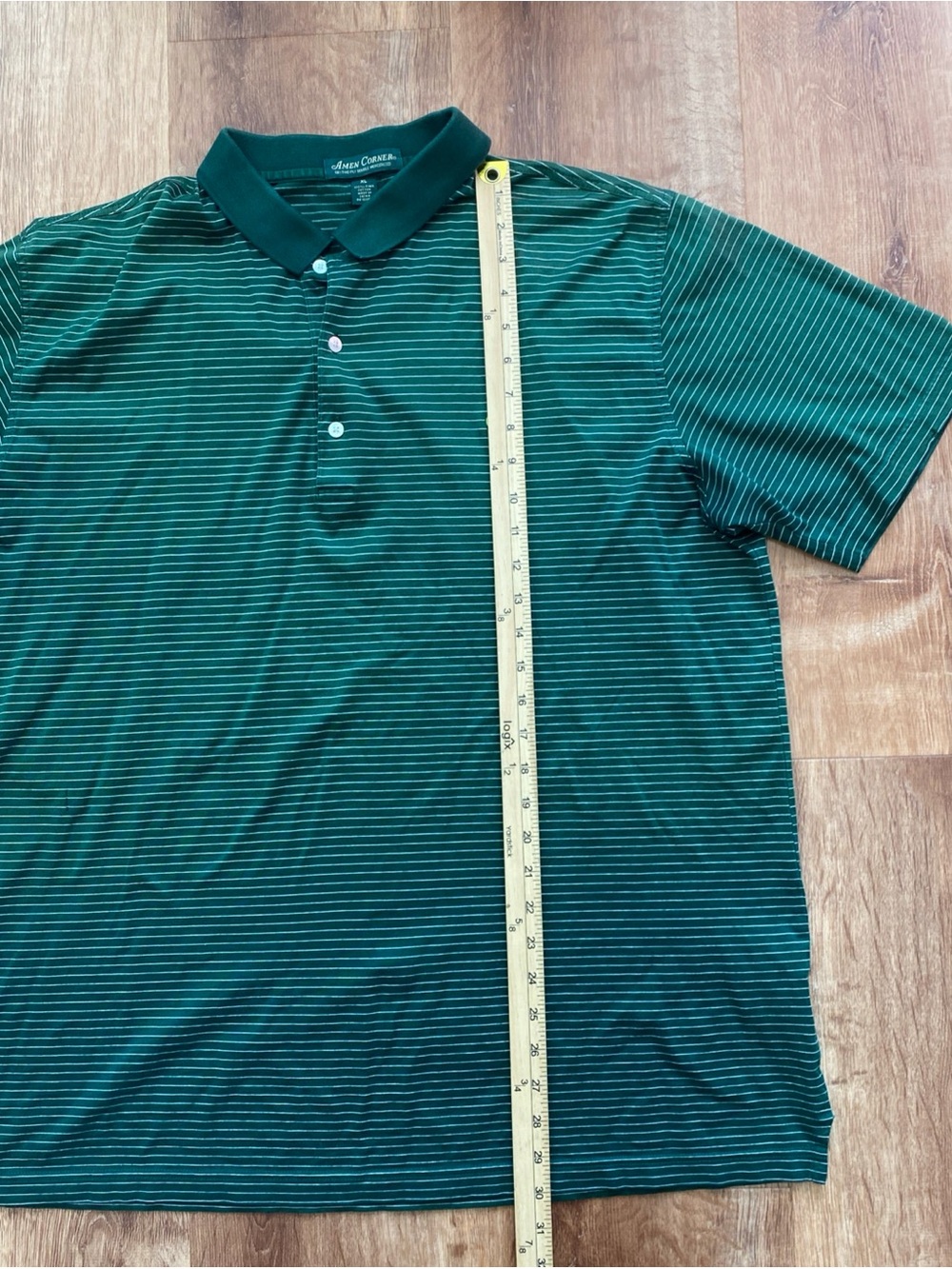 Amen Corner Masters Golf Polo Shirt Mens XL Green Striped Augusta National Flaw - Picture 4 of 10
